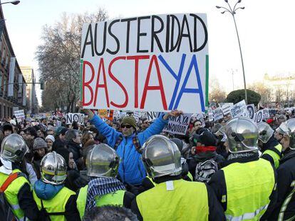 Manifestaci&oacute;n de protesta en Madrid contra los recortes. 