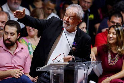 El expresidente Lula en el congreso de su partido este fin de semana.