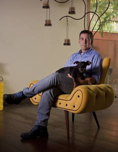 Glenn Greenwald en su casa de Río de Janeiro. 