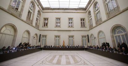 La reunión de este viernes en el Parlament.