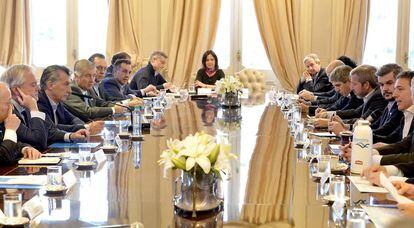 Mauricio Macri encabeza en la Casa Rosada una reunión de su gabinete de ministros, el 25 de julio pasado.