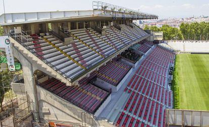 Imagen de una grada del Estadio de Vallecas el 18 de agosto.