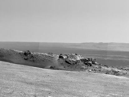 Lugar del borde del cráter Endeavour, en Marte,  al que ha llegado el robot <i>Opportunity y bautizado Spirit en recuerdo del vehículo gemelo, que ya ha dejado de funcionar.</i>