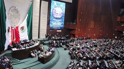 Sesión en la Cámara de Diputados de México.