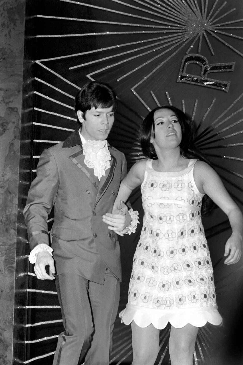 Cliff Richards y Massial en el Fesitival de Eurovisión en abril de 1968.