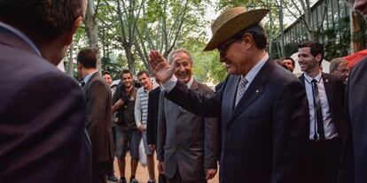 Artur Mas inaugura la feria agrícola de Sant Miquel, en Lleida.