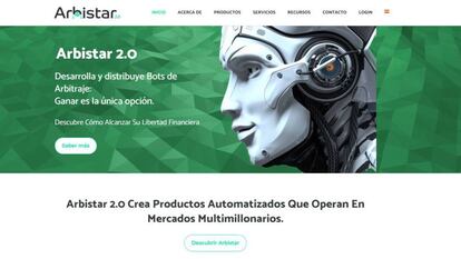 Captura de pantalla de la web de Arbistar 2.0.