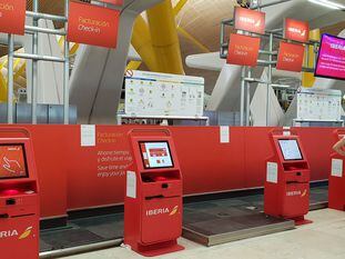 Mostradores de Iberia en el aeropuerto de Madrid-Barajas.