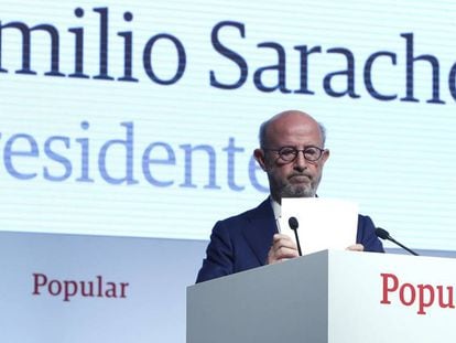 Emilio Saracho, durante la Junta de Accionistas de la entidad.