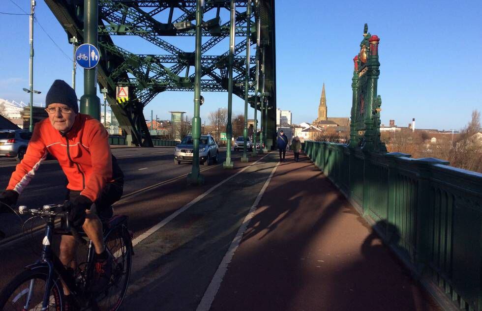 Uno de los puentes que cruza el río de Sunderland, el 8 de diciembre.