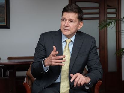 El ministro de Justicia de Colombia, Wilson Ruiz, durante la entrevista con EL PAÍS.