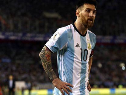 Messi, el jueves, en el Argentina-Chile de eliminatorias.