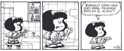 Viñeta de 'El amor según Mafalda', de Quino, publicado en Lumen Gráfica.