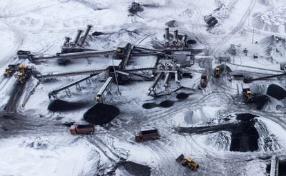 Vista aérea de una mina de carbón en Kémerovo (sur de Rusia), el pasado noviembre.