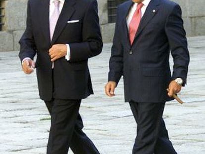 &Aacute;lvaro P&eacute;rez y el ex secretario de Estado de Comunicaci&oacute;n Pedro Antonio Mart&iacute;n, en la boda Aznar-Agag. 