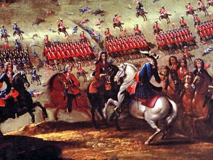 La batalla d&rsquo;Almansa, segons un fragment del quadre de Liglio i Pallota.