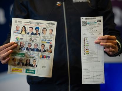 Tarjetón oficial de las elecciones presidenciales en Colombia del próximo 29 de mayo.