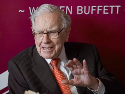 Warren Buffett, presidente ejecutivo de Berkshire Hathaway, en la junta de accionistas de la empresa de 2019.