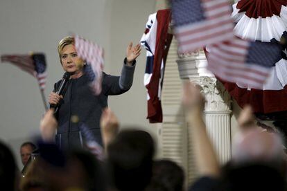 Hillary Clinton en un mitin en Boston, Massachusetts.