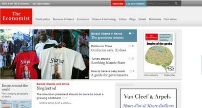 Captura de pantalla de la web de The Economist