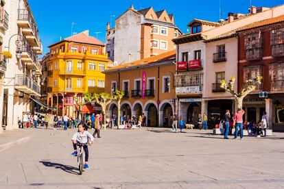 Plaza Mayor de Aranda de Duero, en la provincia de Burgos.