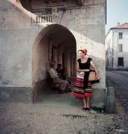 'Florette Lartigue posando para un anuncio', en Piozzo (Italia), en 1960.