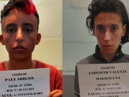 Abigail Paéz y Magdalena Espósito Valenti, tras su detención por el asesinato del niño Lucio Dupuy.