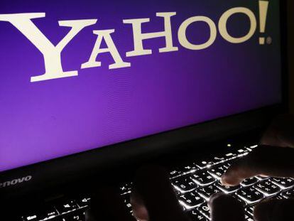 Logo de Yahoo en un ordenador.