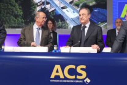 El presidente de ACS, Florentino Pérez, en una junta de accionistas del grupo.