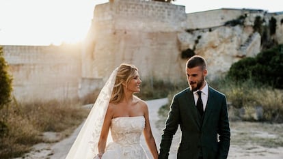 Edurne y David De Gea, en la foto que han compartido en sus cuenta de Instagram de su boda, celebrada este 1 de julio en Menorca.