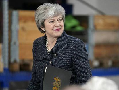 La primera ministra de Reino Unido, Theresa May, este viernes en Grimsby.