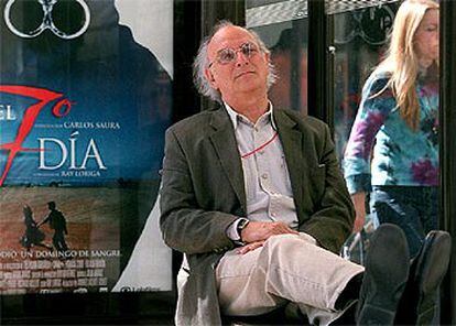 Carlos Saura, el martes en Madrid, durante la presentación de <i>El 7º día.</i>