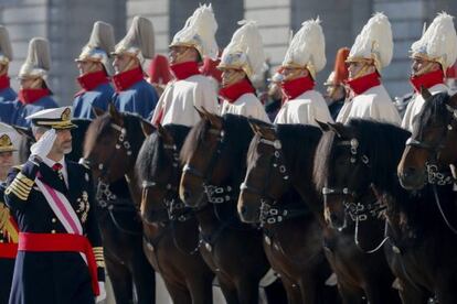 Felipe VI en enero de 2015, durante su su primera celebración de la Pascua Militar como monarca.