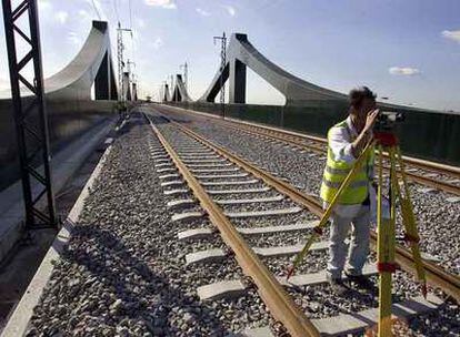 Obras del AVE en Sant Boi de Llobregat, a la entrada de Barcelona.