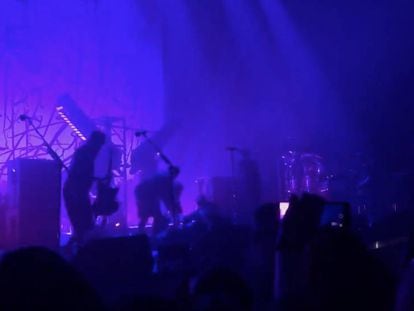 Marilyn Manson sufre un accidente durante una actuación en Nueva York.