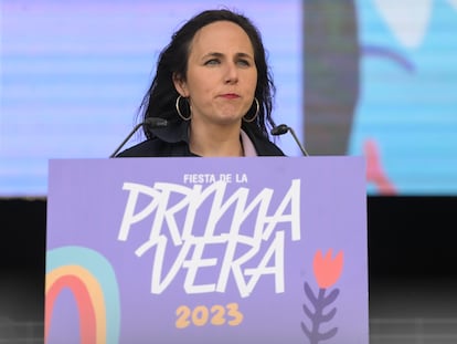 Ione Belarra, en la Fiesta de la Primavera de Podemos, el día 15 en Zaragoza.