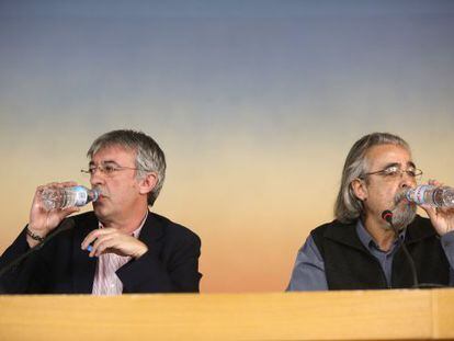 Gregorio Gordo (izquierda) y &Aacute;ngel P&eacute;rez, ayer en una rueda de prensa en Madrid. 