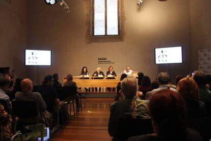 Los organizadores de Mostra Viva durante la presentación del festival.