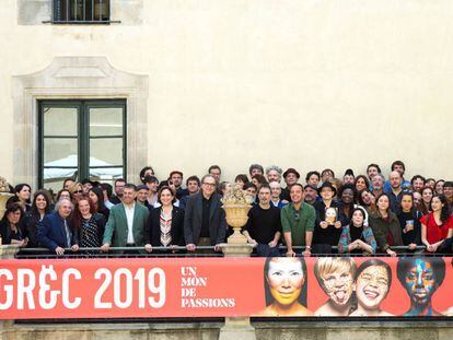 La tradicional foto de familia del festival Grec, ayer.