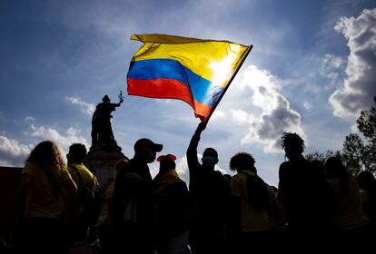 Protestas de la comunidad colombiana el pasado sábado en París.