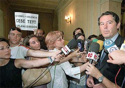 José María Michavila, antes de inaugurar las jornadas sobre violencia doméstica en el Tribunal Supremo.