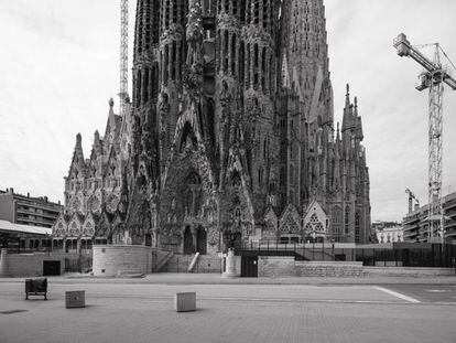 Sagrada Família, Barcelona, 16 de abril, 2020.
