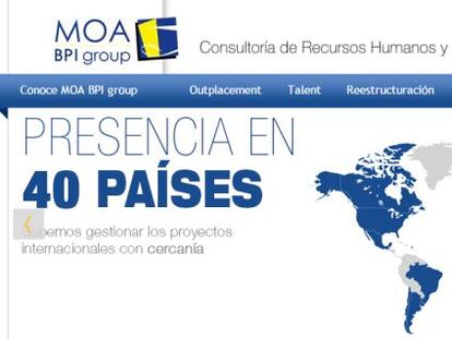 P&aacute;gina web de MOA BPI Group. 