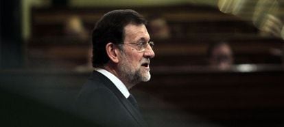 El presidente del Gobierno, Mariano Rajoy, en el Congreso.