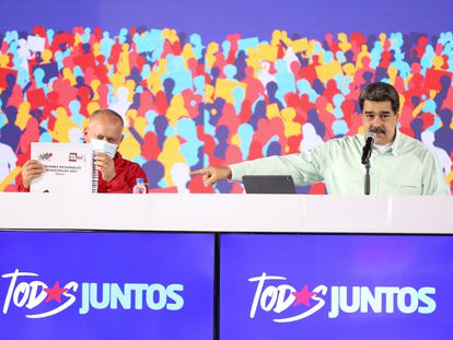 Nicolás Maduro junto al presidente de la Asamblea Nacional, Diosdado Cabello, este mes en Caracas.