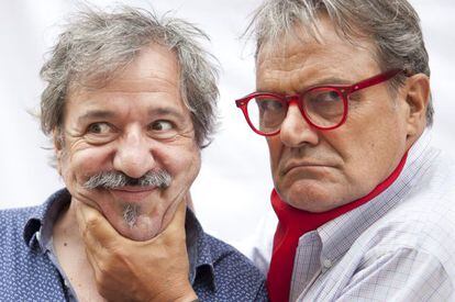 Toscani con Jesús Rocandio, director de la Casa de la Imagen.