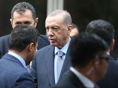 El presidente turco, Recep Tayyip Erdogan, en la cumbre del G20 celebrada en Nueva Delhi, el 10 de septiembre.