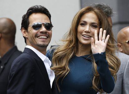 Jennifer López junto con Marc Anthony en una ceremonia en Hollywood el pasado mes de mayo