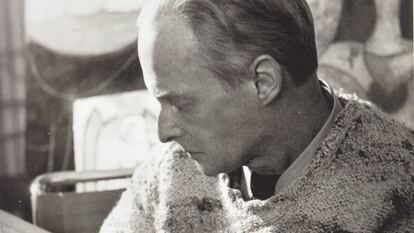 Retrato de Paul Klee en su taller de Berna, en 1939.