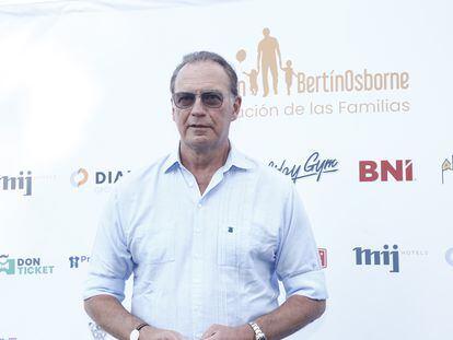 Bertín Osborne, en un evento solidario en el hipódromo de la Zarzuela (Madrid), el 17 de junio de 2023.